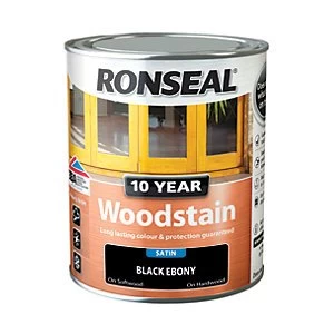 Image of Ronseal 10 Year Woodstain - Black Ebony 750ml