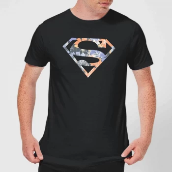 Image of DC Originals Floral Superman Mens T-Shirt - Black - 5XL