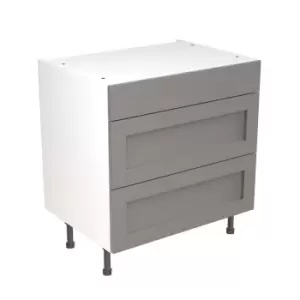 Image of KitchenKIT Shaker 80cm 3-Drawer Unit - Matt Dust Grey