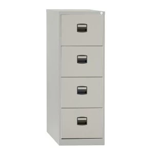 Image of Trexus Filing Cabinet Steel Lockable 4 Drawer Grey