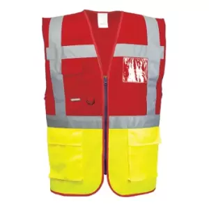 Image of Portwest Paris Executive Class 1 Hi Vis Vest Yellow / Red L