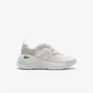 Image of Womens Lacoste LW2 Xtra Leather Tonal Trainers Size 6 UK White