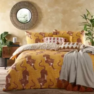 Image of Furn Tibetan Tiger Duvet Cover Set (Single) (Mustard Yellow)