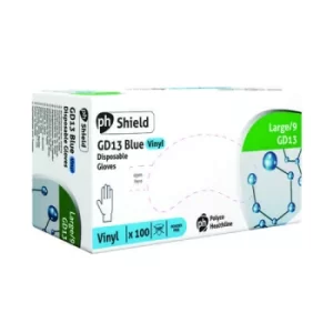 Image of Shield Powder-Free Vinyl Gloves Large Blue (Pack of 100) GD13