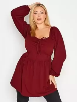 Image of Yours Corset Detail Top Plum, Purple, Size 18, Women