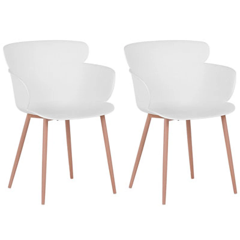 Image of Beliani Set Of 2 Dining Chairs Sumkley White