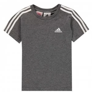 Image of adidas Infants 3stripe Tee - DrkGrey/White