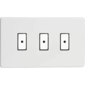 Image of Varilight 3-Gang V-Pro Eclique2 Touch/Remote Control LED Dimmer - Premium White - JDQE103S