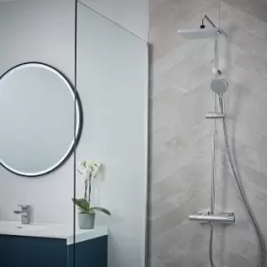 Image of Vernis Shape Thermostatic Mixer Shower Handset Head Eco Chrome Square - Chrome - Hansgrohe