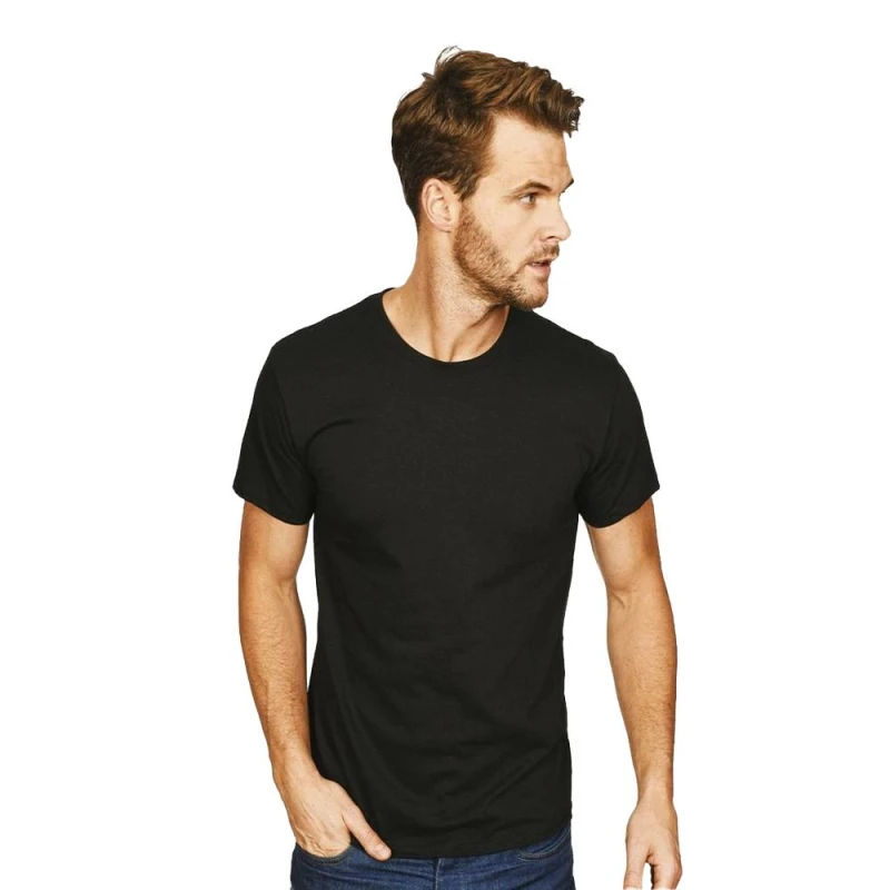 Image of Casual Classics Mens Core 180 Combed Ringspun Cotton Regular T-Shirt in Black Size: XS Black Male XS