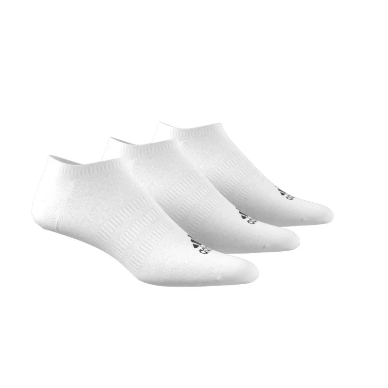 Image of adidas Thin and Light No Show 3 Pack Socks Womens Trainer Socks 6.5 - 8 White 41123201050