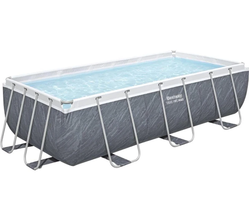 Image of BESTWAY 13.3 ft Power Steel BW56721GB-25 Rectangular Swimming Pool - Rattan 6941607366820