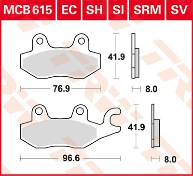 Image of TRW MCB615SV Brake pad set Brake Pad Set,disc brake (402)