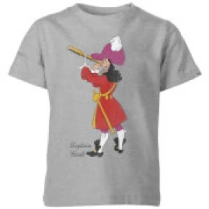 Image of Disney Peter Pan Captain Hook Classic Kids T-Shirt - Grey - 3-4 Years