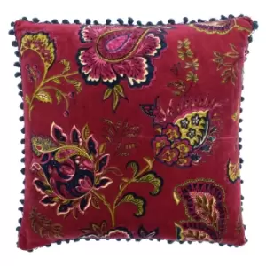 Image of Malisa Paisley Cushion Pomegranate