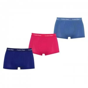 Image of Calvin Klein 3 Pack Low Rise Trunks - Plum/Chin/River