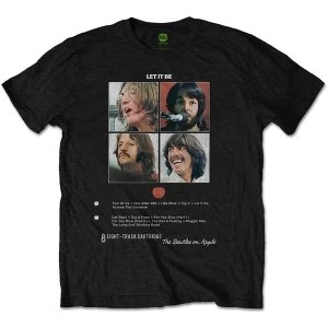 Image of The Beatles - Let it Be 8 Track Unisex Medium T-Shirt - Black