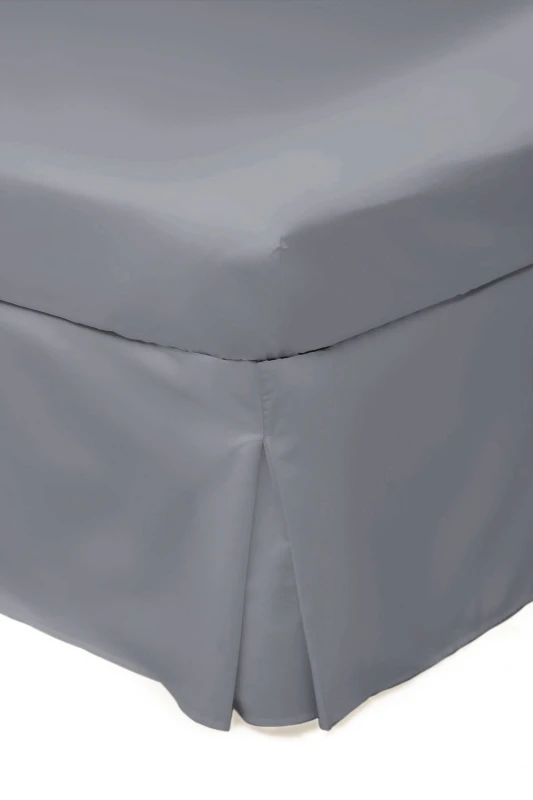 Image of Belledorm Easy Care 200 Thread Count Cotton Polyester Percale Platform Valance in Dark Grey Size: Super King Dark Grey Unisex Super King