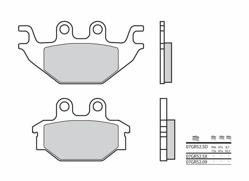 Image of Brembo S.p.A. Street Carbon Ceramic Brake pads - 07GR5209