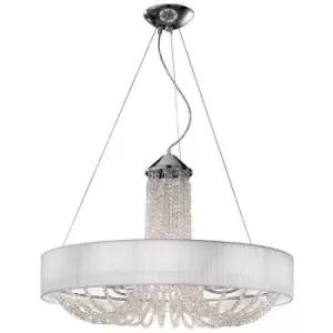 Image of Kolarz GIOIOSA - Designer Fabric Cylindrical Pendant Light Polished Chrome, 12x G9