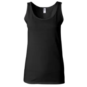 Image of Gildan Ladies Soft Style Tank Top Vest (M) (Black)
