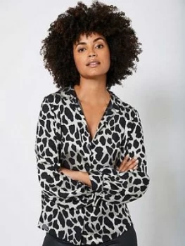 Image of Mint Velvet Animal Burnout Shirt - Neutral