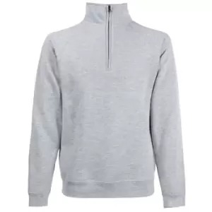 Image of Fruit Of The Loom Mens Zip Neck Sweatshirt (M) (Heather Grey)