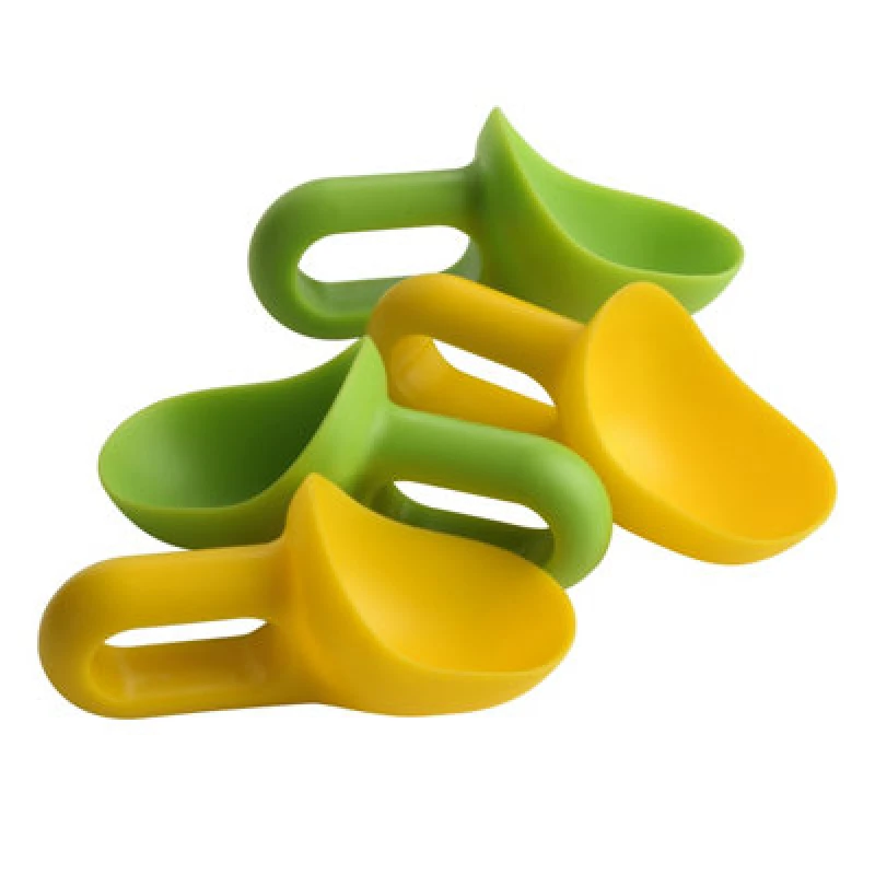 Image of Premier Housewares Set of 4 Mini Scoops, For Daily Kitchen Use Kitchen Scoops, Dessert Table Scoops in Green and Yellow Finish Multi