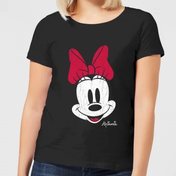 Image of Disney Mickey Mouse Minnie Face Womens T-Shirt - Black - 5XL