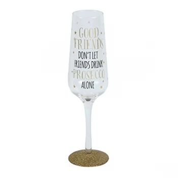 Image of Signography Sparkling Flute Glass - Good Friends & Prosecco