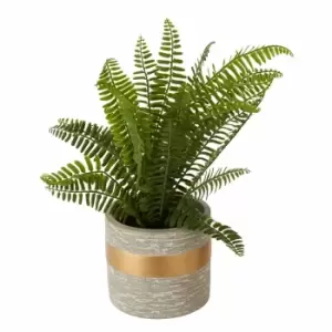 Image of Interiors by PH Faux Boston Fern in Cement Pot, none