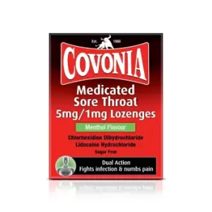 Image of Covonia Medicated Sore Throat 5mg/1mg Lozenges Menthol Flavour