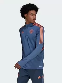Image of Adidas Mens Manchester United 22/23 Warm Up Top, Blue, Size L, Men