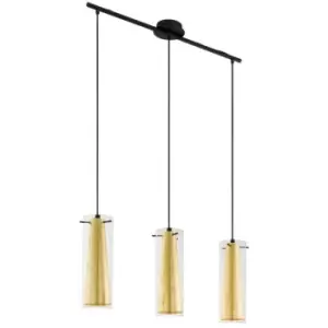 Image of Pinto 3 Lamp Straight Bar Pendant Ceiling Light Black - Eglo