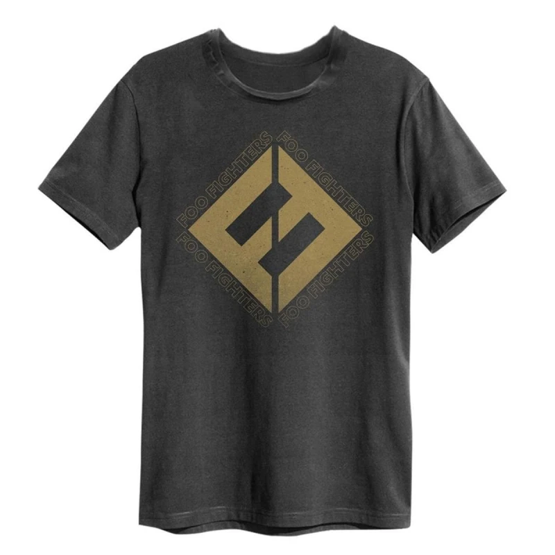 Image of Amplified Amplified Men Concrete & Gold Foo Fighters T-Shirt in Charcoal Size: Small Charcoal S Male 5063470006458