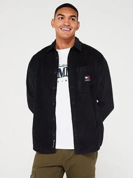 Image of Tommy Jeans Chunky Corduroy Shirt - Black