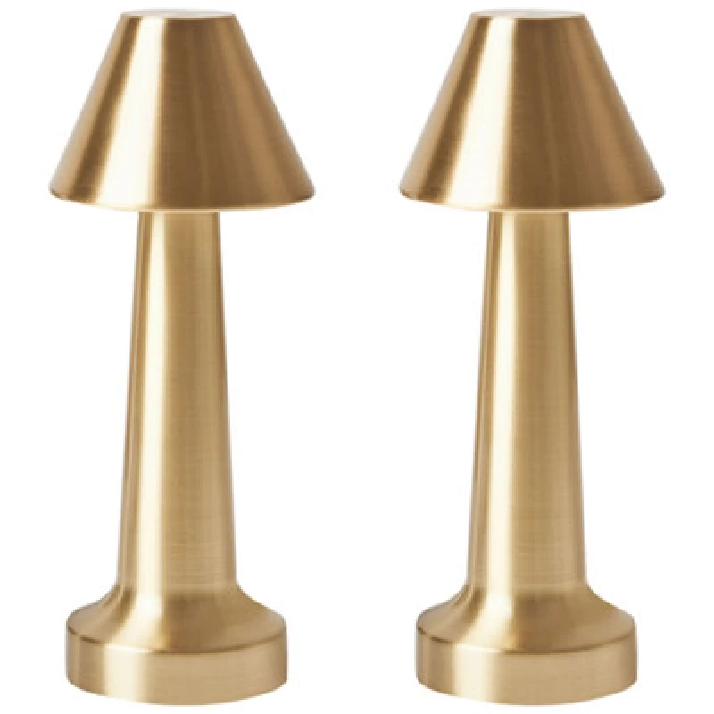 Image of Beliani Set Of 2 Wireless LED Table Lamp Joanes With Dimmer Metal Gold
