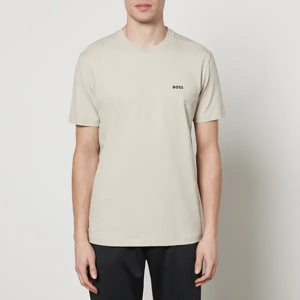 Image of BOSS Green Tee Cotton-Jersey T-Shirt - XL Beige Tops male 50506373-271 XL
