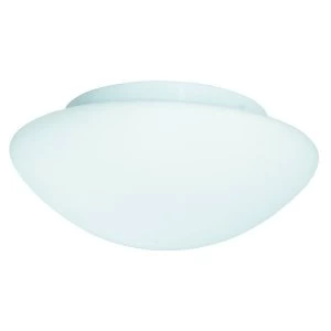 Image of 3 Light Bathroom Flush Ceiling Light Round White with Opal Glass IP44, E27