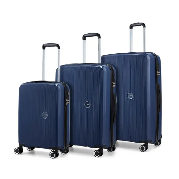 Image of Rock Luggage Hudson VXP53 8 Wheel Hardshell Navy Suitcase 3Pcs Set