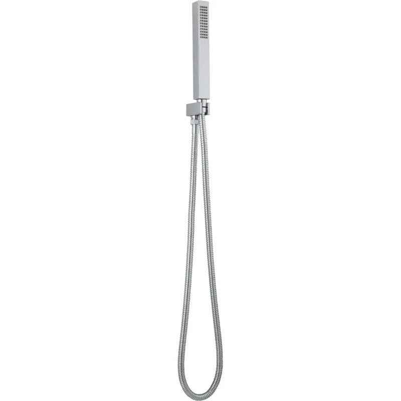 Image of HUDSON REED Hudson Reed - Nuie Chrome Square Outlet Elbow with Parking Bracket and Shower Handset Kit - A3264 A3264