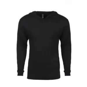 Image of Next Level Adults Unisex Tri-Blend Long Sleeve T-Shirt Hoodie (S) (Vintage Black)