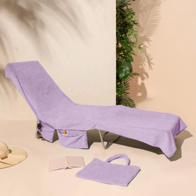 Image of OHS OHS Beach Towel Bag Microfiber Quick Dry Absorbent Bath Large Travel Spa in Lilac Size: Bath Towel Lilac Bath Towel Unisex 5027434196524