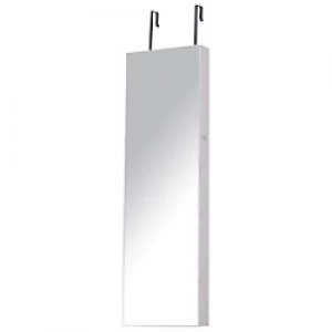 Image of HOMCOM Mirrored Jewellery Cabinet Grey, Wood Grain 1320 mm x 170 mm x 430 mm