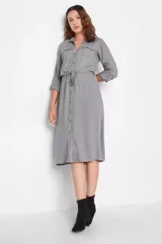 Image of Tall Midi Utility Shirt Dress