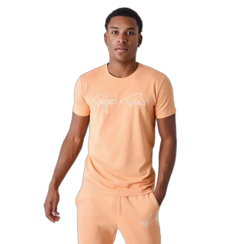 Image of Project X Paris Embroidery T-Shirt Essentials Project X Paris Essentials Orange Male XS