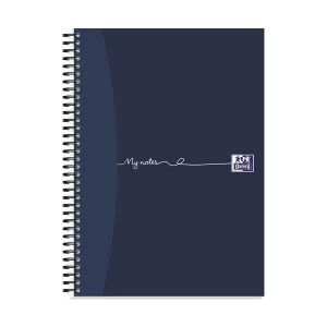 Image of Oxford My Notes A4 Notebook 200 Pages Wirebound Card Cover Perforated Ruled Margin Black Pack of 3