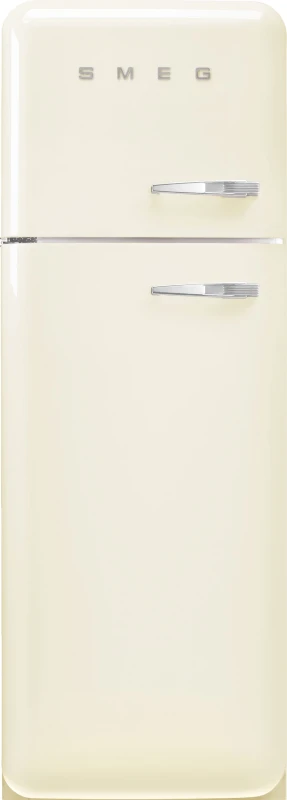 Image of Smeg 294 Litre Fifties Style Left Hand Hinge 70/30 Fridge Freezer - Cream FAB30LCR6UK Cream colour