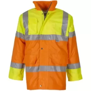 Image of Yoko Mens Hi Vis Contrast Safety Jacket (M) (Yellow/ Orange) - Yellow/ Orange