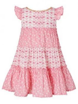 Image of Monsoon S.E.W. Baby Girls Elsa Print Dress - Pink, Size 3-6 Months
